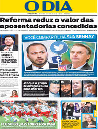 Capa do jornal O Dia 26/04/2019