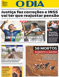 Capa do jornal O Dia 28/01/2019