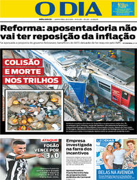 Capa do jornal O Dia 28/02/2019