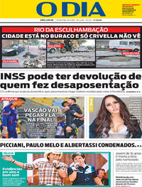 Capa do jornal O Dia 29/03/2019
