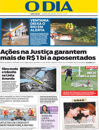 Capa do jornal O Dia 29/04/2019