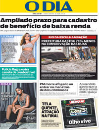 Capa do jornal O Dia 30/03/2019