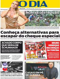 Capa do jornal O Dia 30/04/2019