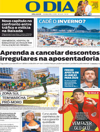 Capa do jornal O Dia 01/07/2019
