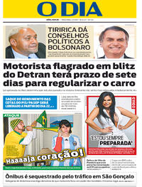Capa do jornal O Dia 02/07/2019