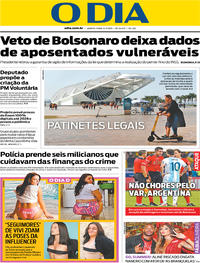 Capa do jornal O Dia 04/07/2019