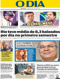 Capa do jornal O Dia 06/07/2019
