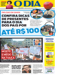 Capa do jornal O Dia 10/08/2019