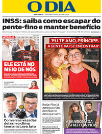 Capa do jornal O Dia 11/06/2019