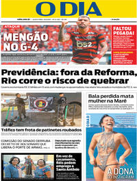 Capa do jornal O Dia 13/06/2019