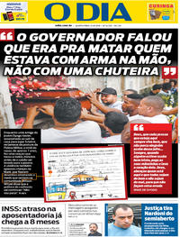 Capa do jornal O Dia 14/08/2019