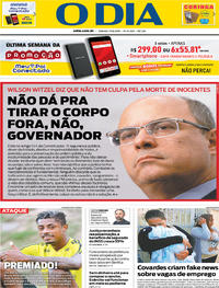Capa do jornal O Dia 17/08/2019