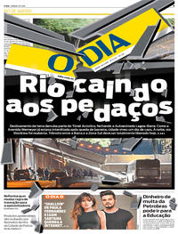 Capa do jornal O Dia 18/05/2019