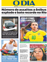 Capa do jornal O Dia 19/06/2019