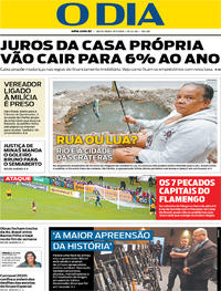Capa do jornal O Dia 19/07/2019