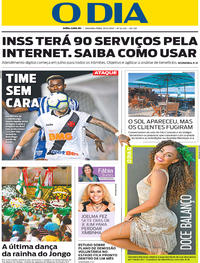 Capa do jornal O Dia 20/05/2019