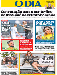 Capa do jornal O Dia 21/07/2019