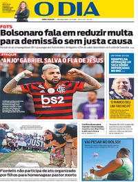 Capa do jornal O Dia 22/07/2019