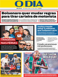 Capa do jornal O Dia 24/05/2019