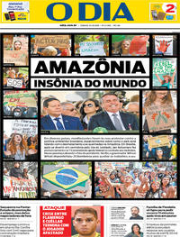 Capa do jornal O Dia 24/08/2019