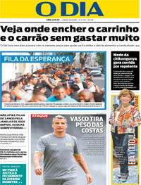 Capa do jornal O Dia 25/05/2019
