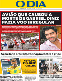 Capa do jornal O Dia 28/05/2019