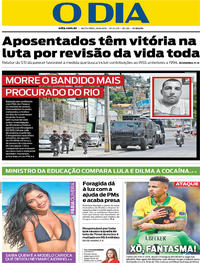Capa do jornal O Dia 28/06/2019