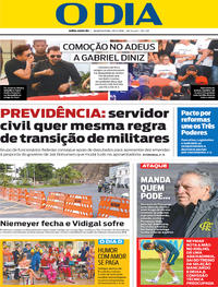 Capa do jornal O Dia 29/05/2019