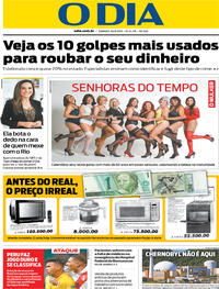 Capa do jornal O Dia 30/06/2019