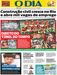 Capa do jornal O Dia 30/08/2019