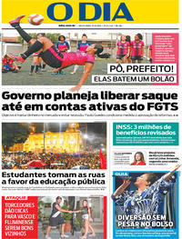 Capa do jornal O Dia 31/05/2019