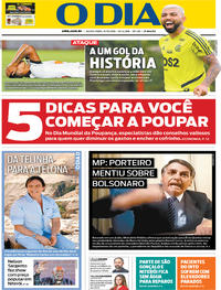 Capa do jornal O Dia 31/10/2019