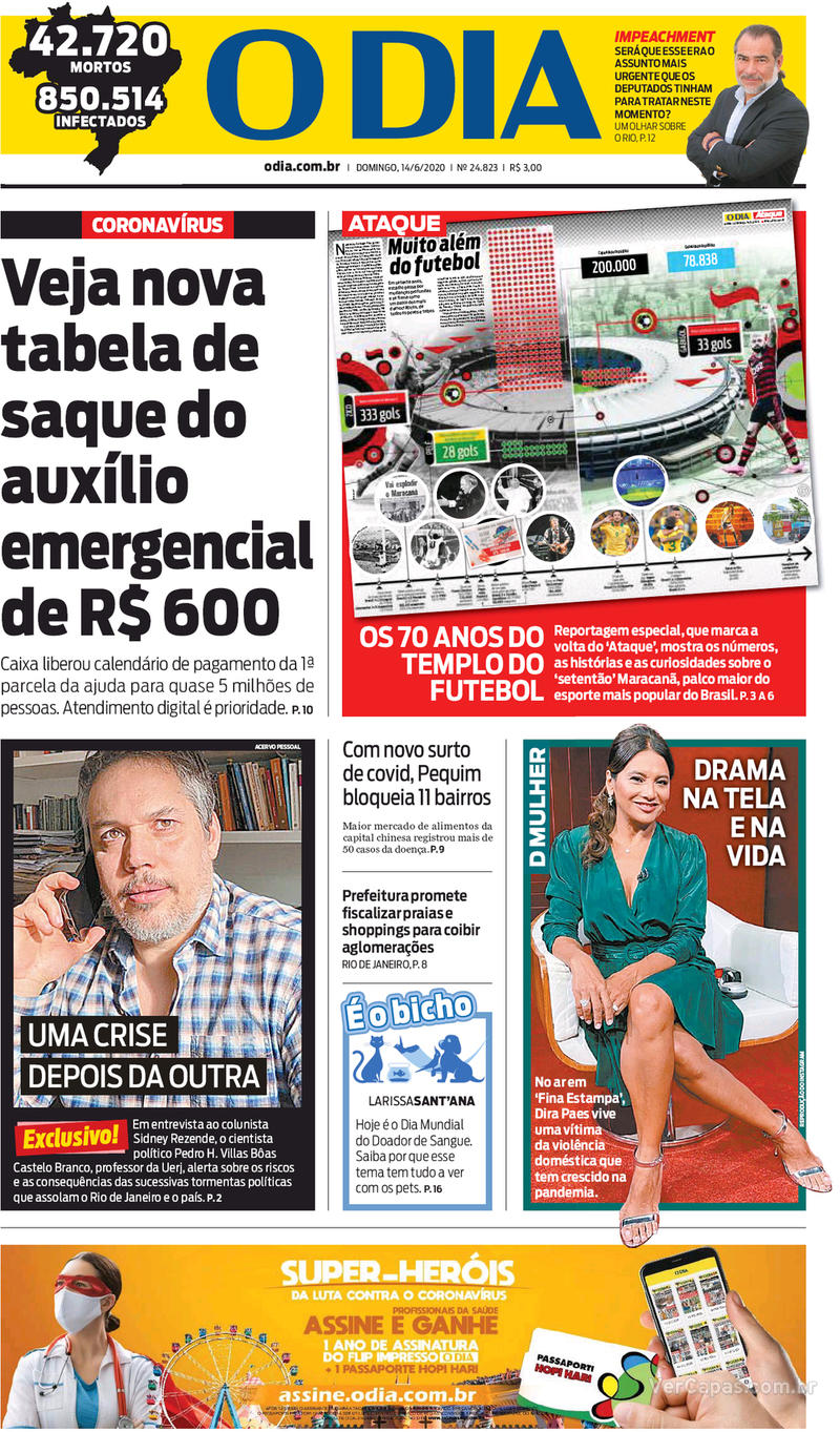 Jornal de domingo - 14 de junho de 2020 - Para-Não-Mais