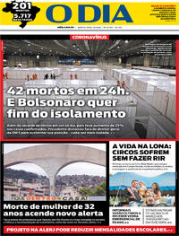 Capa do jornal O Dia 01/04/2020