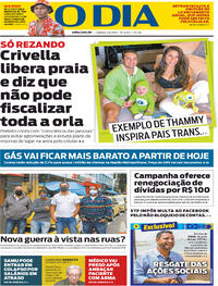 Capa do jornal O Dia 01/08/2020