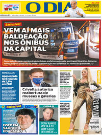 Capa do jornal O Dia 01/09/2020