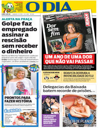Capa do jornal O Dia 02/02/2020