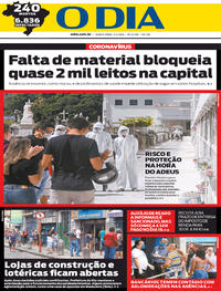 Capa do jornal O Dia 02/04/2020