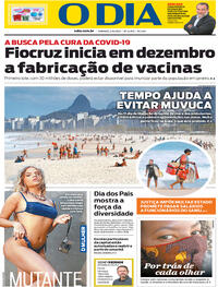 Capa do jornal O Dia 02/08/2020