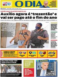 Capa do jornal O Dia 02/09/2020