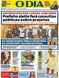 Capa do jornal O Dia 02/12/2020