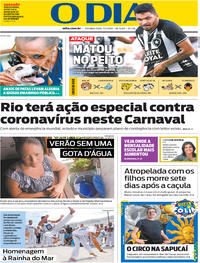 Capa do jornal O Dia 03/02/2020