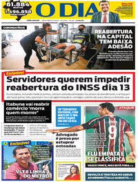 Capa do jornal O Dia 03/07/2020