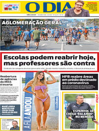 Capa do jornal O Dia 03/08/2020