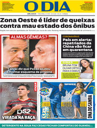 Capa do jornal O Dia 04/02/2020