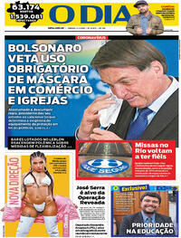 Capa do jornal O Dia 04/07/2020