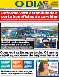 Capa do jornal O Dia 04/09/2020