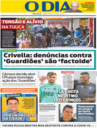 Capa do jornal O Dia 05/09/2020