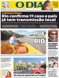 Capa do jornal O Dia 06/03/2020