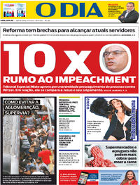 Capa do jornal O Dia 06/11/2020